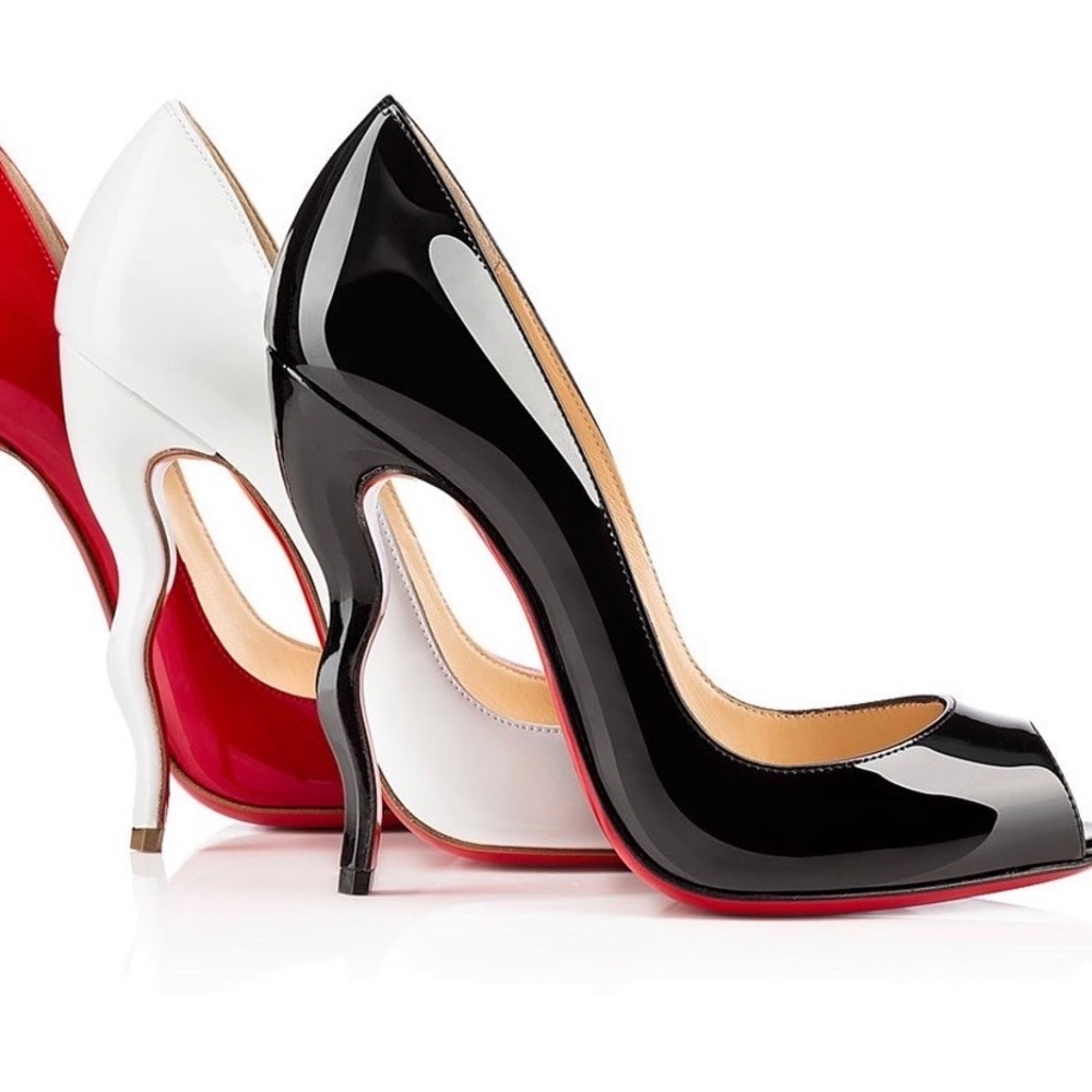 Christian louboutin Jolly B 100mm Black patent heels in 38.5